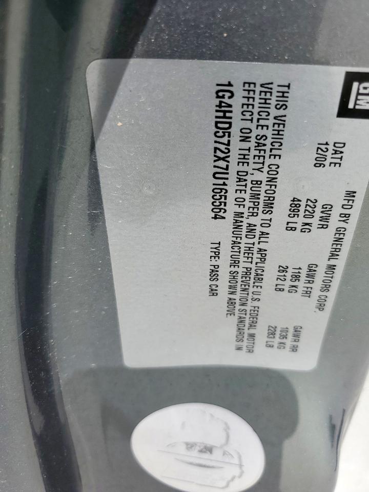 2007 Buick Lucerne Cxl VIN: 1G4HD572X7U165564 Lot: 52361805