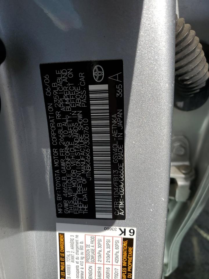 2007 Toyota Camry Le VIN: JTNBK46K673007610 Lot: 52124575