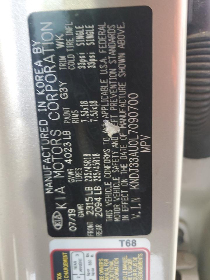 2020 Kia Soul Ex VIN: KNDJ33AU0L7090700 Lot: 52636735