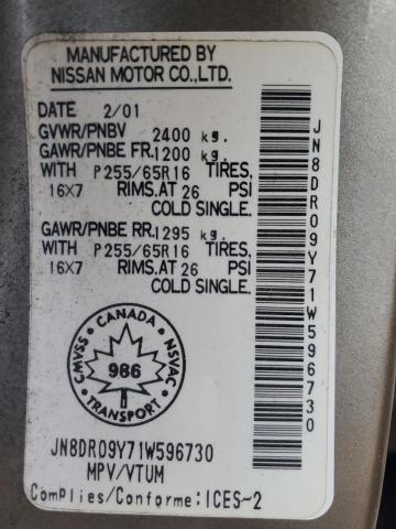 2001 NISSAN PATHFINDER LE