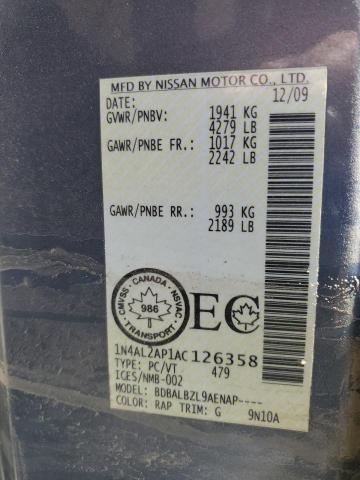 2010 NISSAN ALTIMA BASE