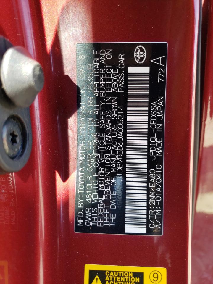 2018 Toyota Mirai VIN: JTDBVRBD6JA005214 Lot: 53650945