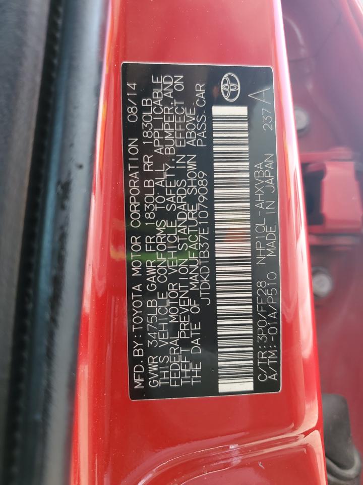 2014 Toyota Prius C VIN: JTDKDTB37E1079089 Lot: 54937285
