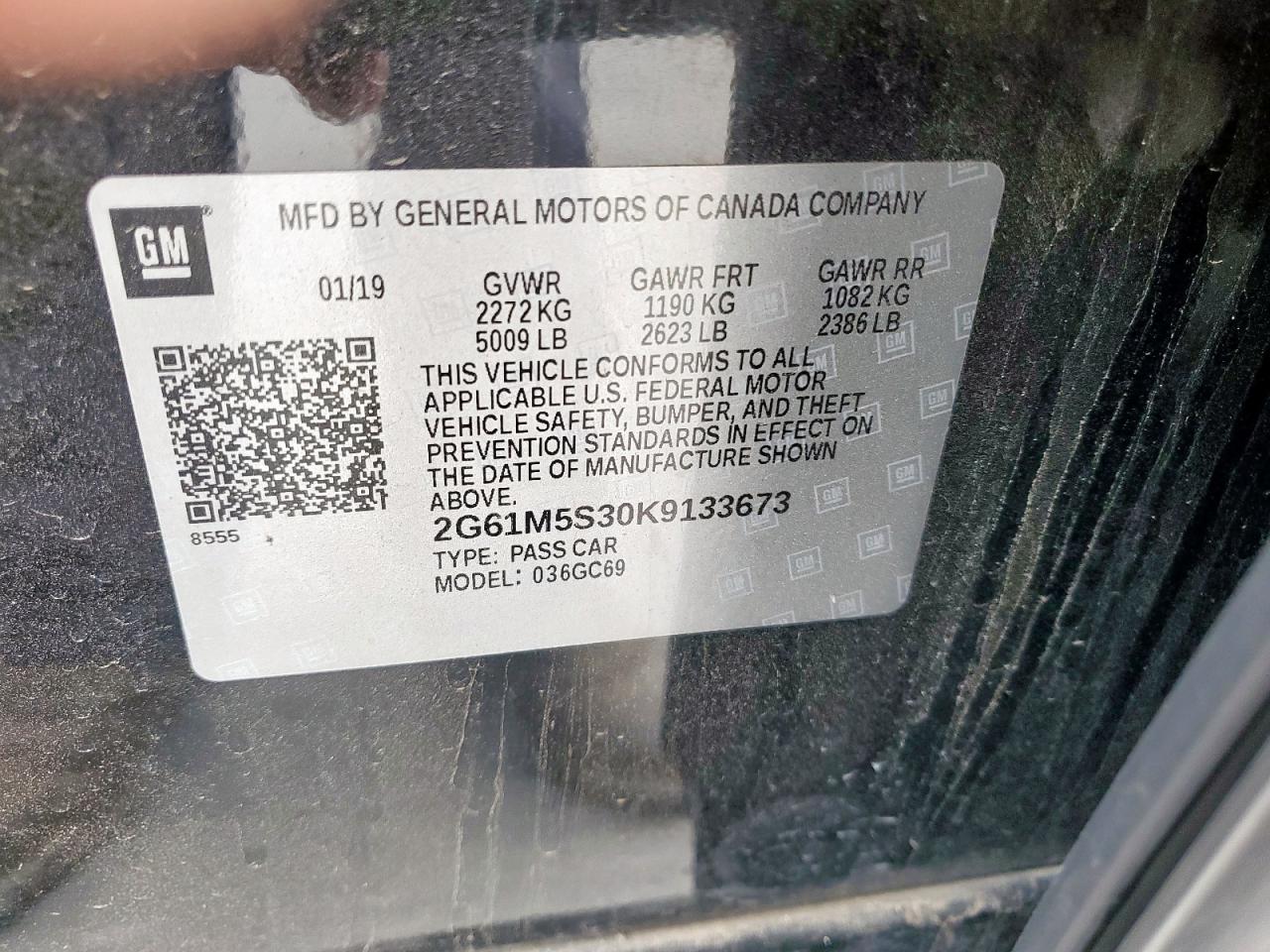 2019 Cadillac Xts Luxury VIN: 2G61M5S30K9133673 Lot: 50930755