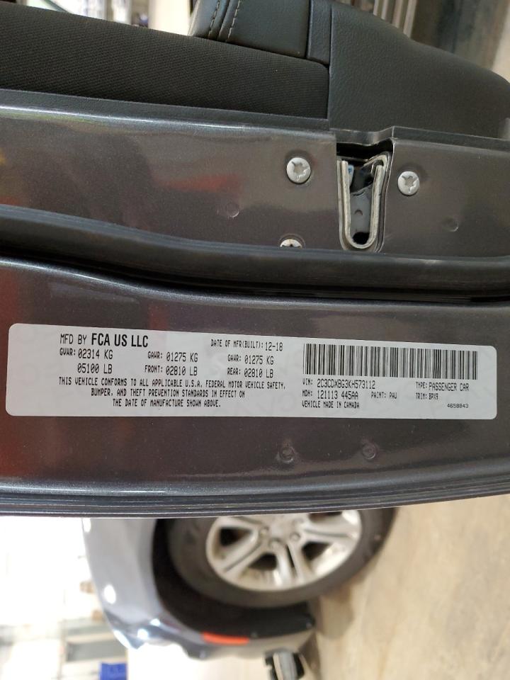 2019 Dodge Charger Sxt VIN: 2C3CDXBG3KH573112 Lot: 54851535