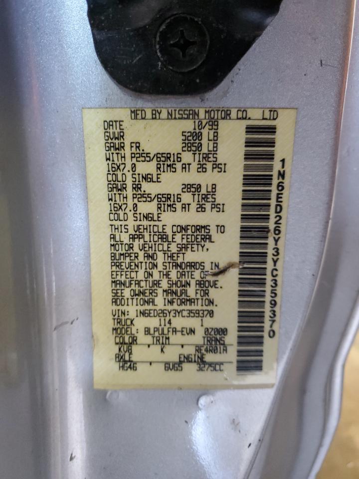 2000 Nissan Frontier King Cab Xe VIN: 1N6ED26Y3YC359370 Lot: 53546185