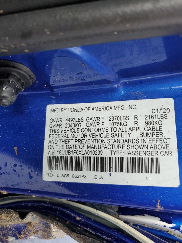 2020 Acura Tlx Technology VIN: 19UUB1F6XLA010239 Lot: 53940685