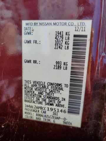 2012 NISSAN ALTIMA BASE  