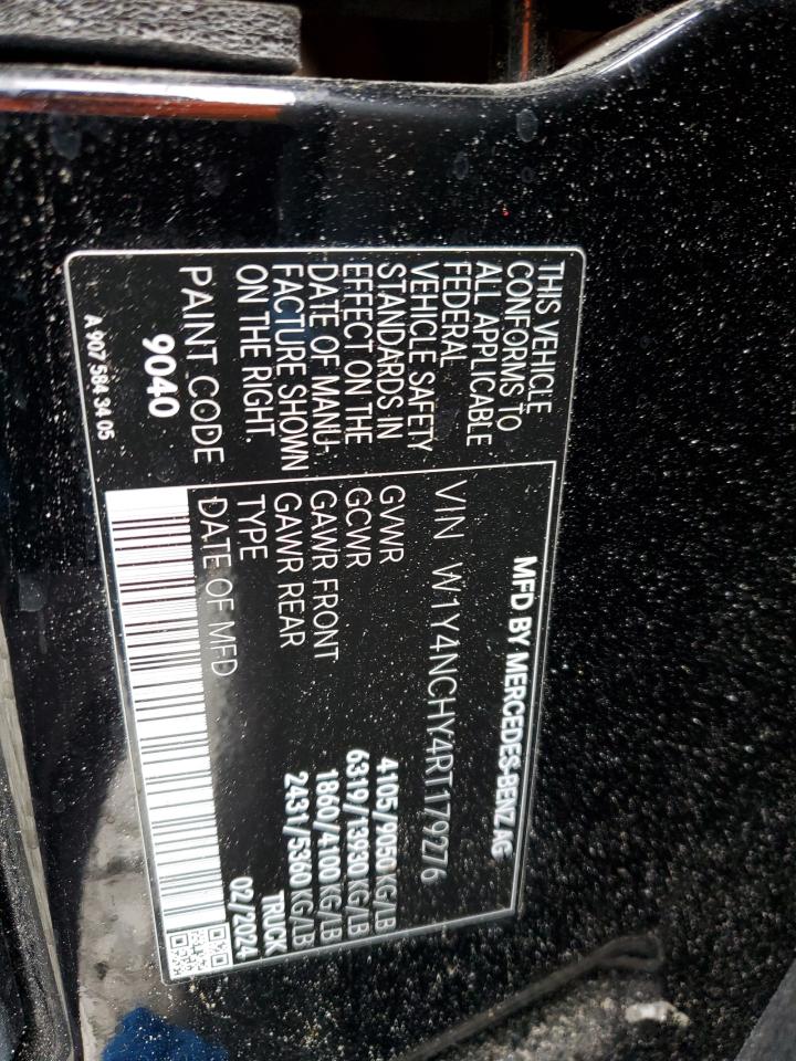 2024 Mercedes-Benz Sprinter 2500 VIN: W1Y4NCHY4RT179276 Lot: 52374985