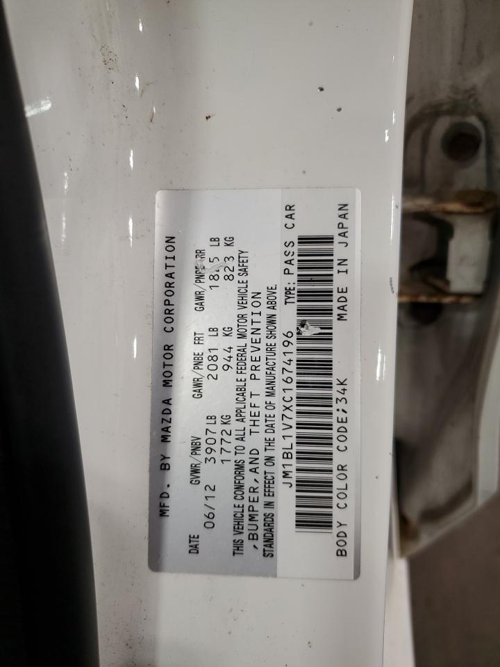2012 Mazda 3 I VIN: JM1BL1V7XC1674196 Lot: 54059915