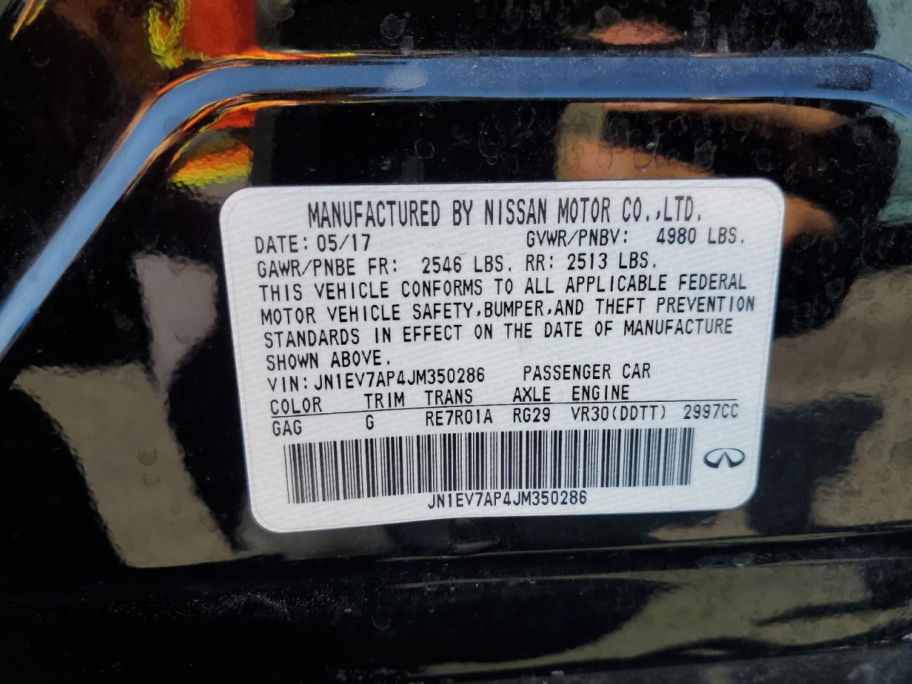 2018 Infiniti Q50 Luxe VIN: JN1EV7AP4JM350286 Lot: 55098195
