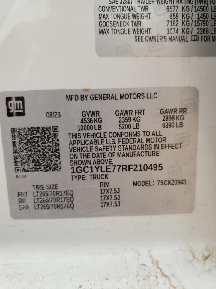 2024 Chevrolet Silverado K2500 Heavy Duty VIN: 1GC1YLE77RF210495 Lot: 49241795