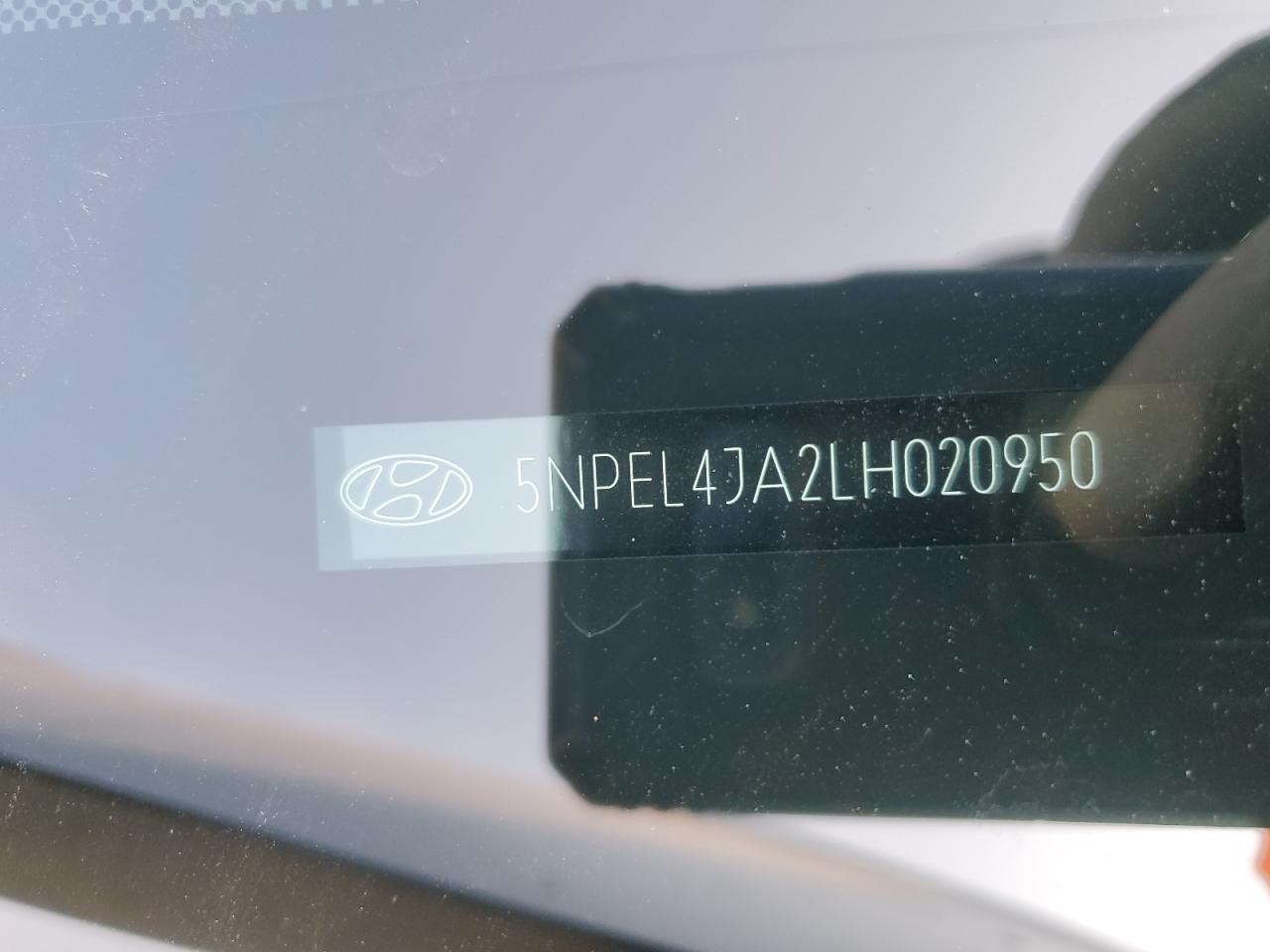 2020 Hyundai Sonata Sel VIN: 5NPEL4JA2LH020950 Lot: 52547275