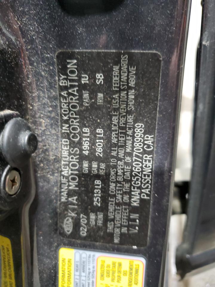 2007 Kia Rondo Lx VIN: KNAFG526077089989 Lot: 54616255