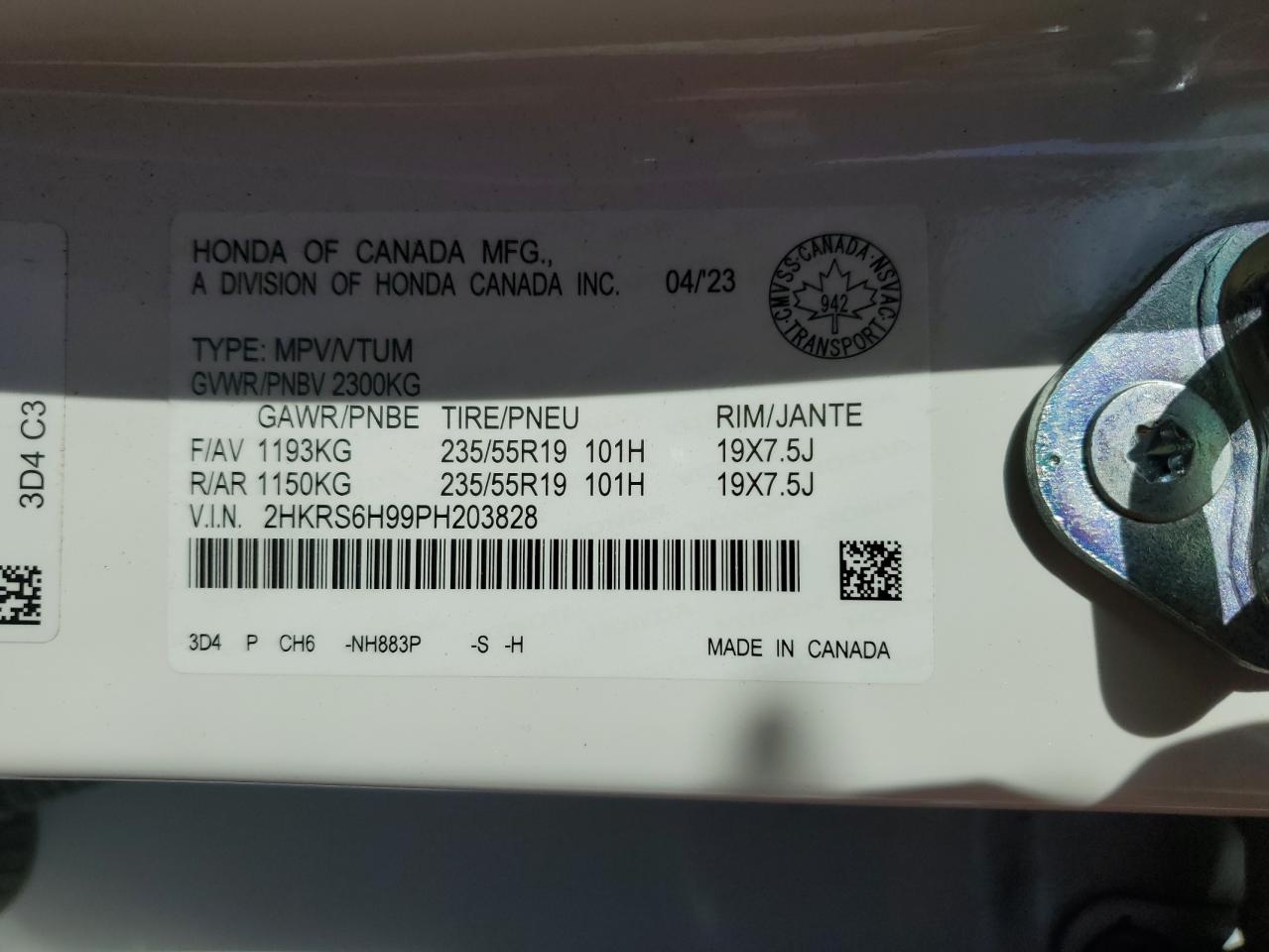 2023 Honda Cr-V Sport Touring VIN: 2HKRS6H99PH203828 Lot: 84256145