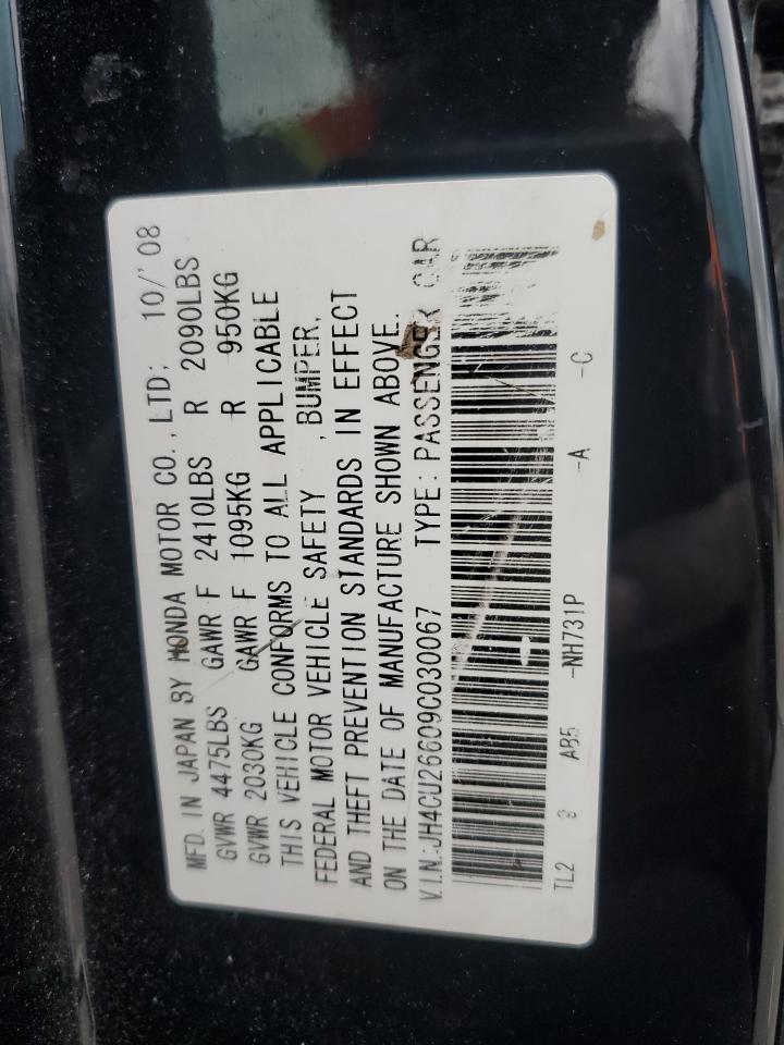 2009 Acura Tsx VIN: JH4CU26609C03067 Lot: 52364105