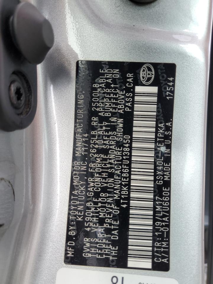 2015 Toyota Avalon Xle VIN: 4T1BK1EB6FU138450 Lot: 54832805
