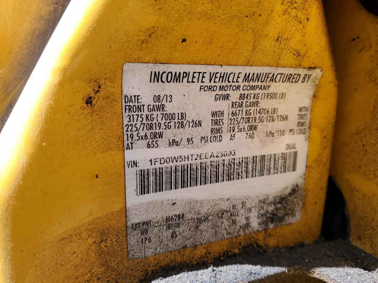 2014 Ford F550 Super Duty Dump Truck VIN: 1FD0W5HT2EEA23893 Lot: 54692095