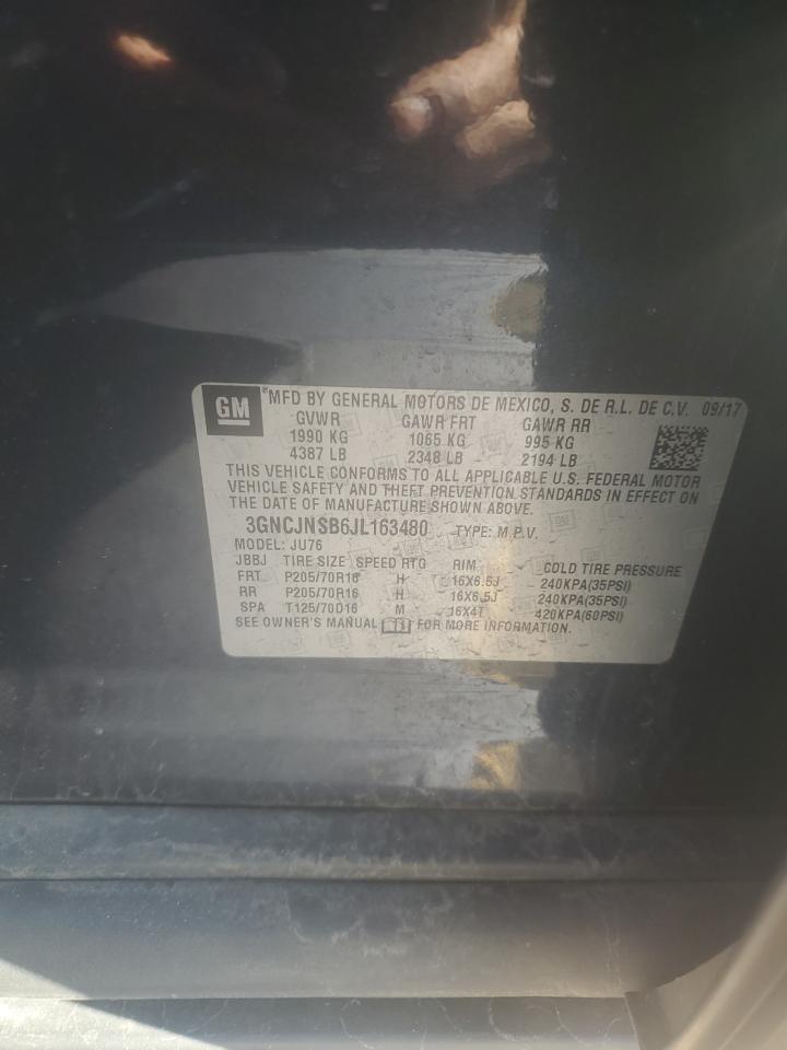 2018 Chevrolet Trax Ls VIN: 3GNCJNSB6JL163480 Lot: 52280975