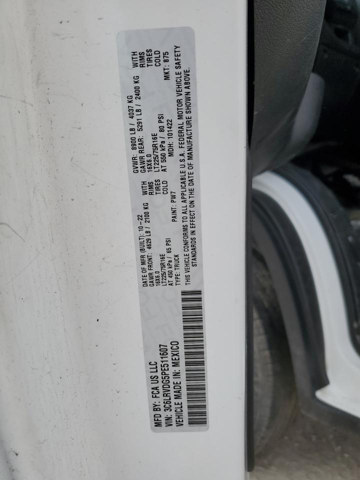 2023 Ram Promaster 2500 2500 High VIN: 3C6LRVDG5PE511607 Lot: 53113945