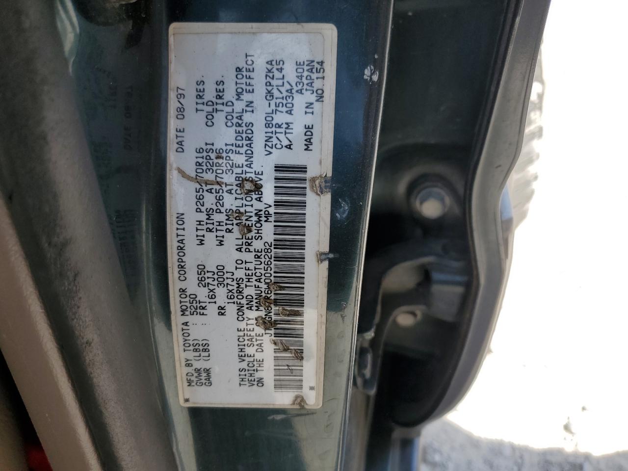 1998 Toyota 4Runner Limited VIN: JT3GN87R6W0056282 Lot: 53251435