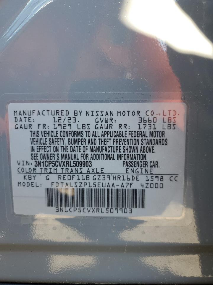 2024 Nissan Kicks Sv VIN: 3N1CP5CVXRL509903 Lot: 52621335
