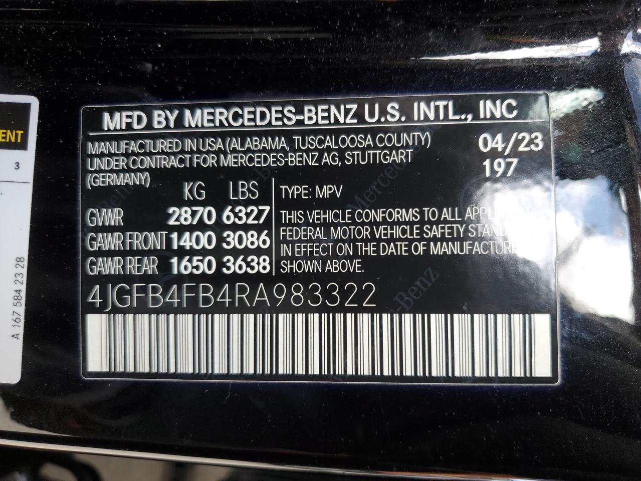 2024 Mercedes-Benz Gle 350 4Matic VIN: 4JGFB4FB4RA983322 Lot: 52705995