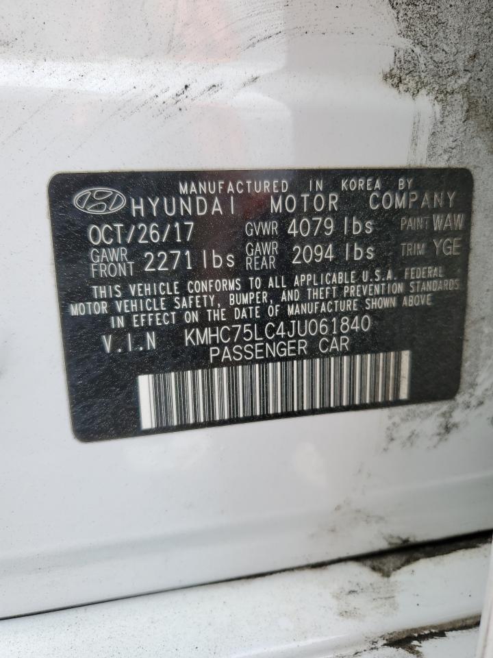 2018 Hyundai Ioniq Sel VIN: KMHC75LC4JU061840 Lot: 51659175