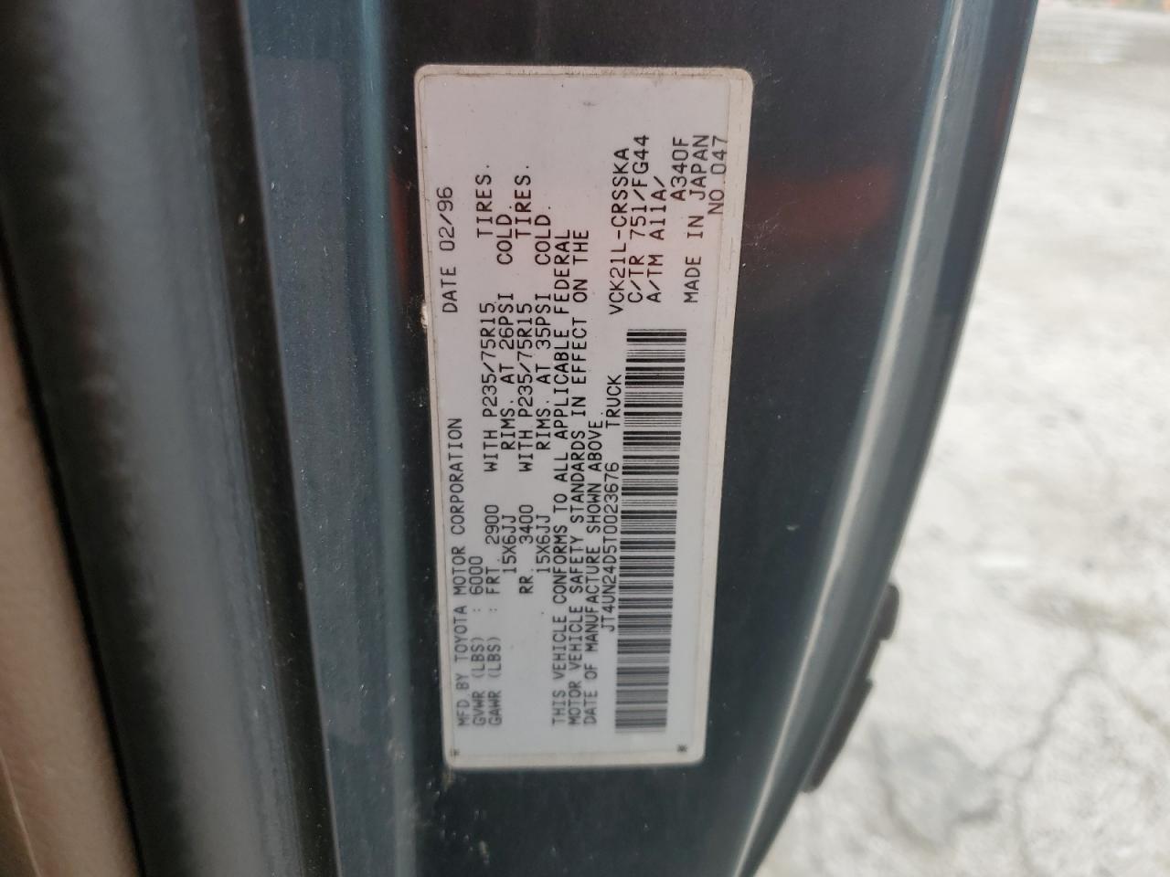 1996 Toyota T100 Xtracab Sr5 VIN: JT4UN24D5T0023676 Lot: 54016985