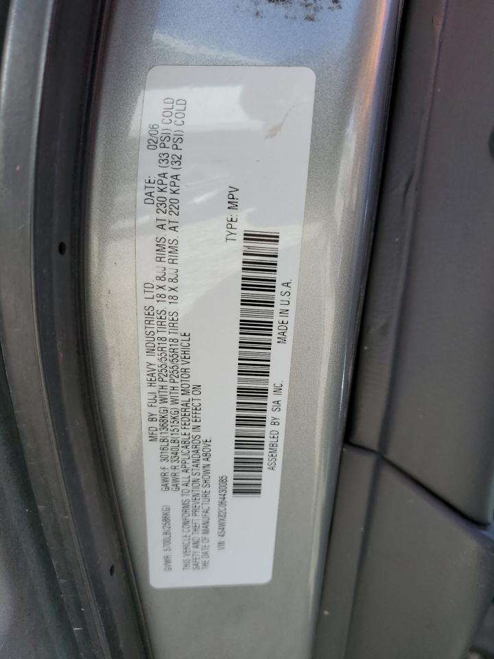 2006 Subaru B9 Tribeca 3.0 H6 VIN: 4S4WX82C064430085 Lot: 54677555