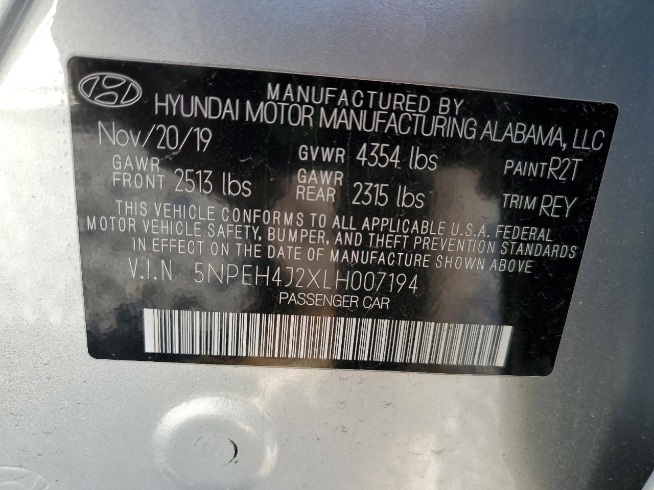 5npeh4j2xlh007194 5NPEH4J2XLH007194 2020 Hyundai Sonata Limited