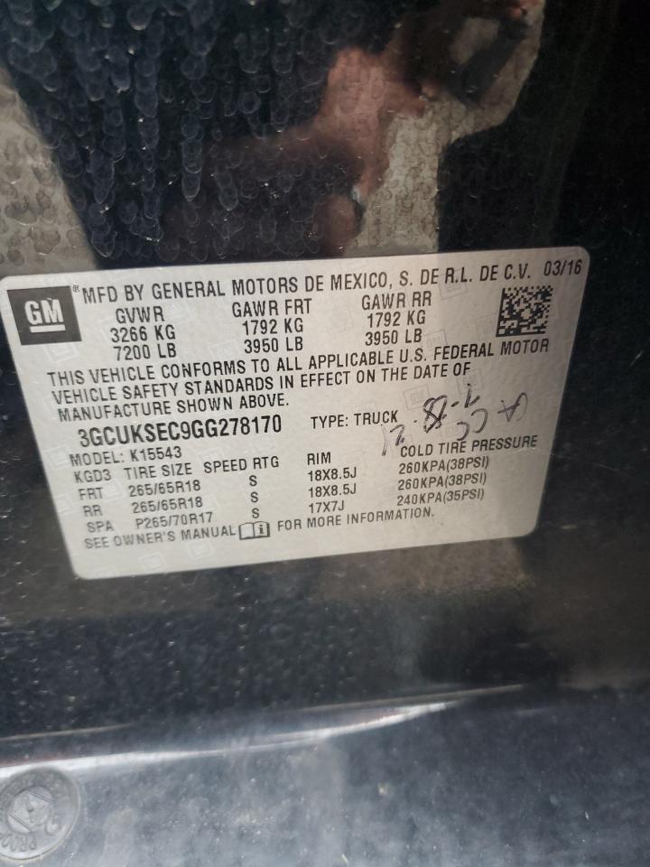 3gcuksec9gg278170 3GCUKSEC9GG278170 2016 Chevrolet Silverado K1500 Ltz