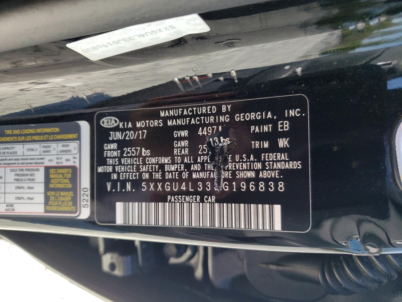 2018 Kia Optima Ex VIN: 5XXGU4L33JG196838 Lot: 51919995