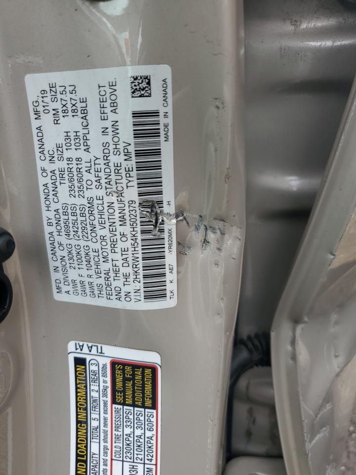 2019 Honda Cr-V Ex VIN: 2HKRW1H54KH502379 Lot: 54432955