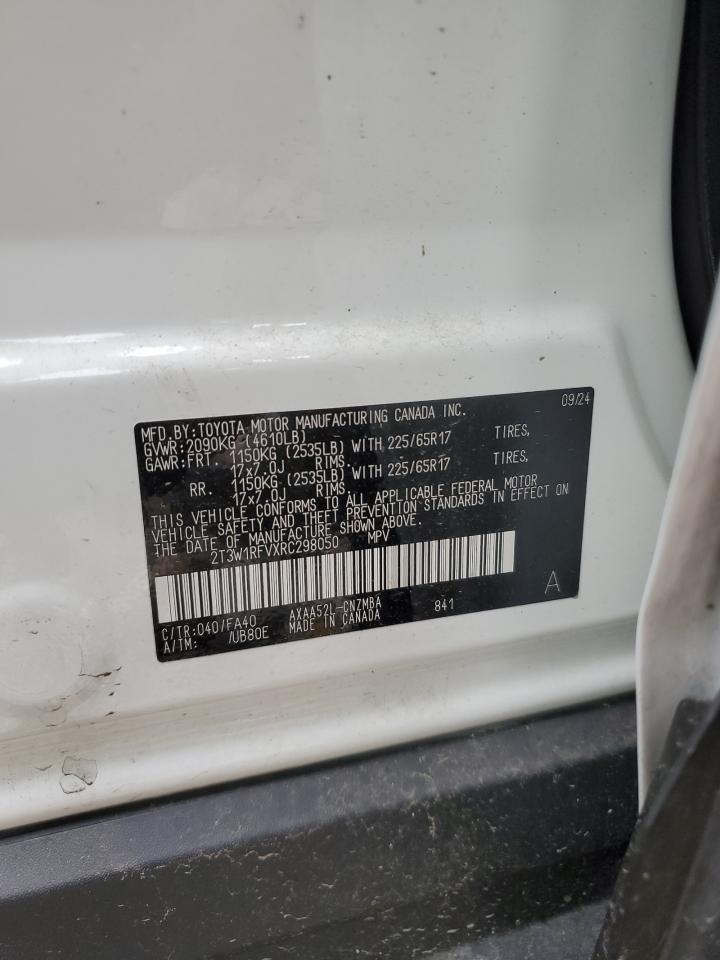 2024 Toyota Rav4 Xle VIN: 2T3W1RFVXRC298050 Lot: 50031585