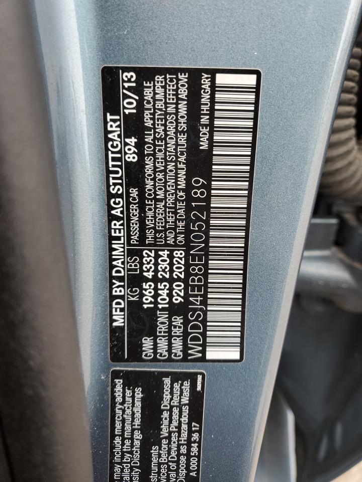 2014 Mercedes-Benz Cla 250 VIN: WDDSJ4EB8EN052189 Lot: 51141795