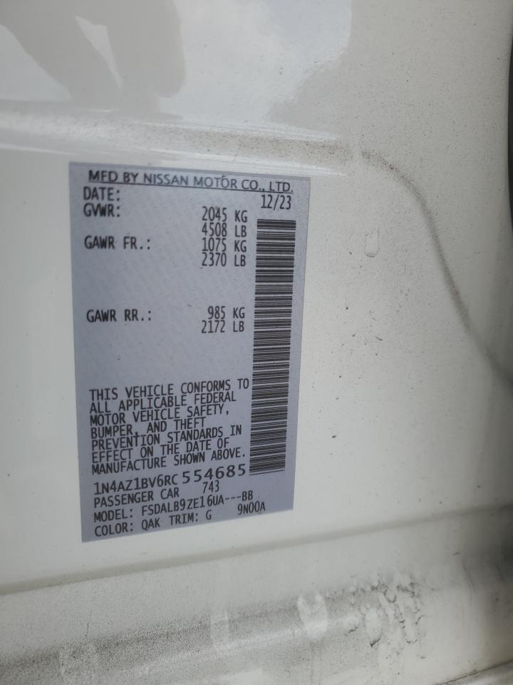 2024 Nissan Leaf S VIN: 1N4AZ1BV6RC554685 Lot: 54791195