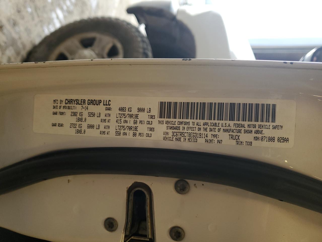 2014 Ram 2500 St VIN: 3C6TR5CT8EG319114 Lot: 54513955