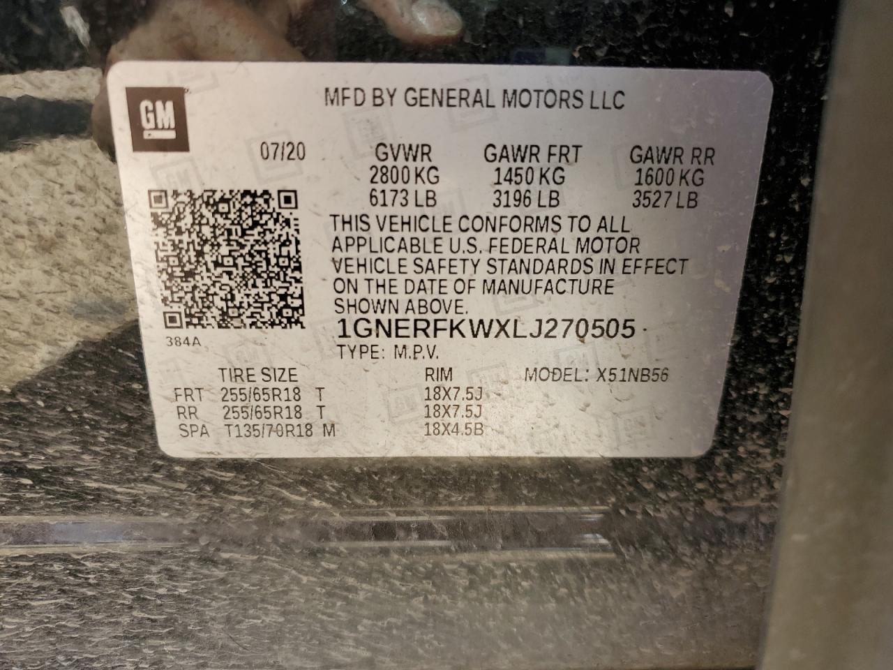 2020 Chevrolet Traverse Ls VIN: 1GNERFKWXLJ270505 Lot: 52229495