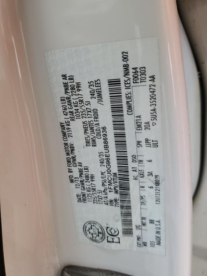 2014 Ford Escape Se VIN: 1FMCU0G96EUB86936 Lot: 50294345