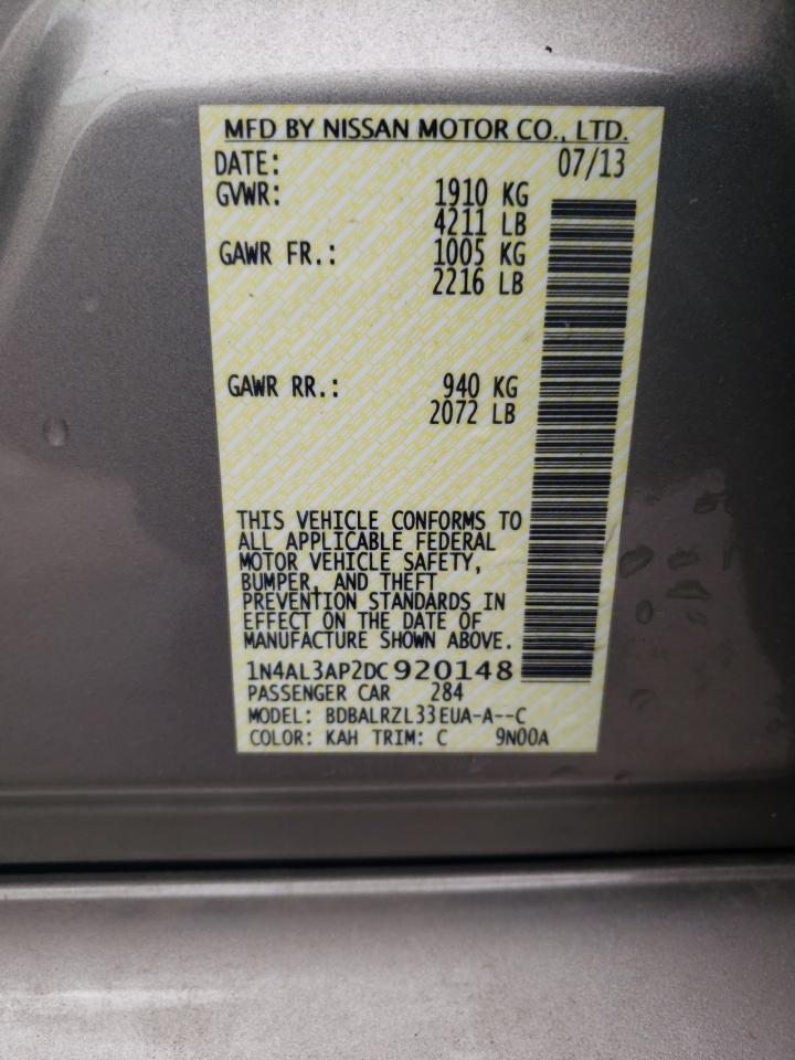 2013 Nissan Altima 2.5 VIN: 1N4AL3AP2DC920148 Lot: 54996295