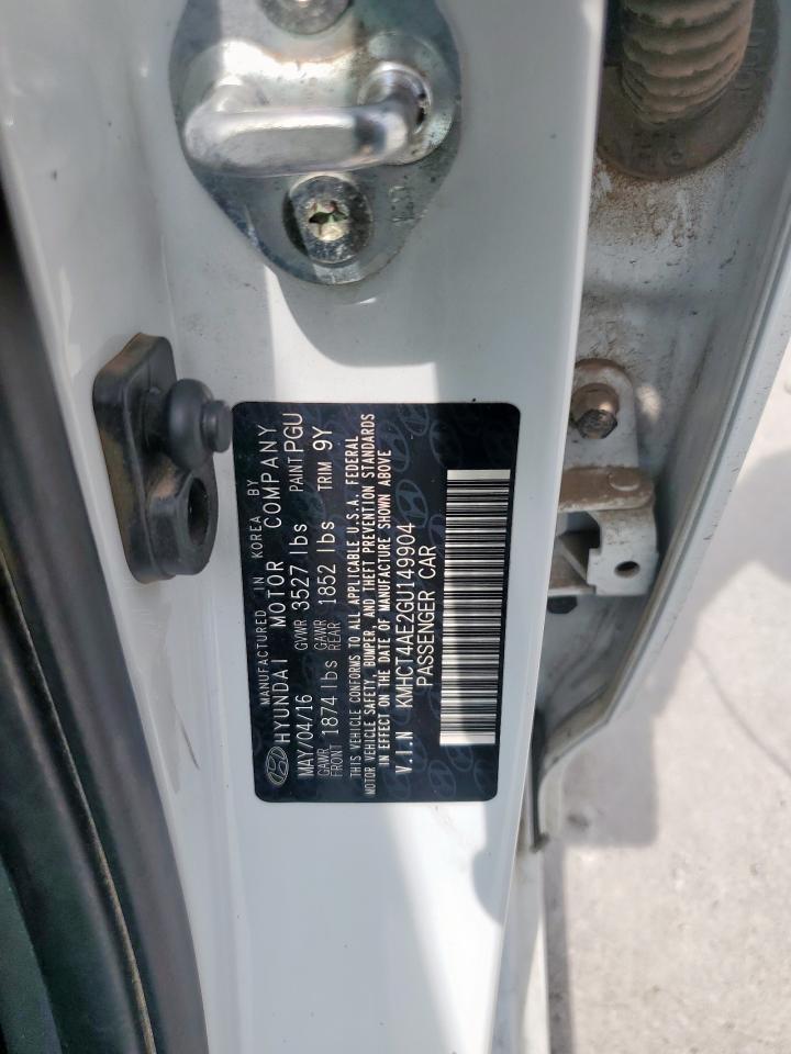 2016 Hyundai Accent Se VIN: KMHCT4AE2GU149904 Lot: 51592545