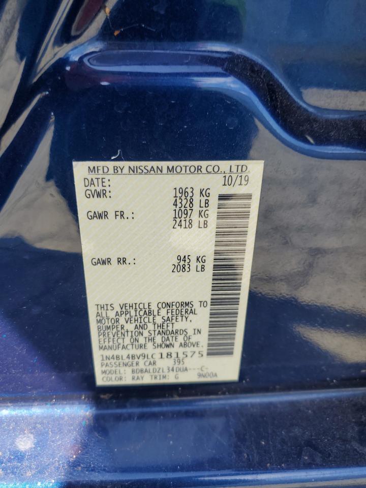 2020 Nissan Altima S VIN: 1N4BL4BV9LC181575 Lot: 52591265