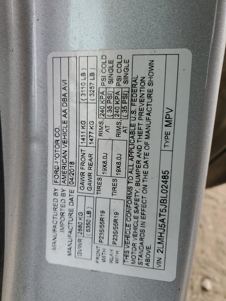2018 Lincoln Mkt VIN: 2LMHJ5AT5JBL02485 Lot: 53456995