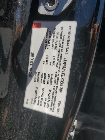 2018 TESLA MODEL 3 