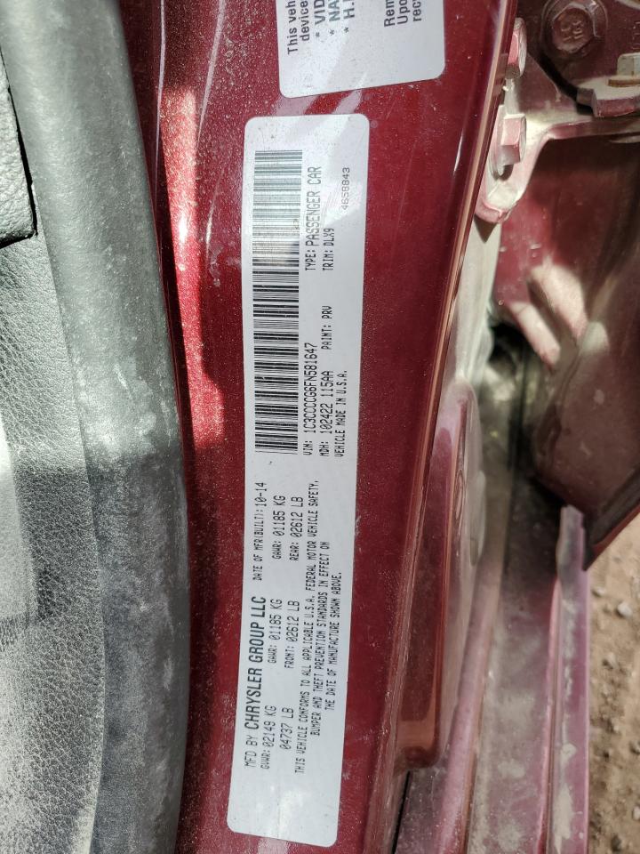 2015 Chrysler 200 C VIN: 1C3CCCCG6FN581647 Lot: 54903625