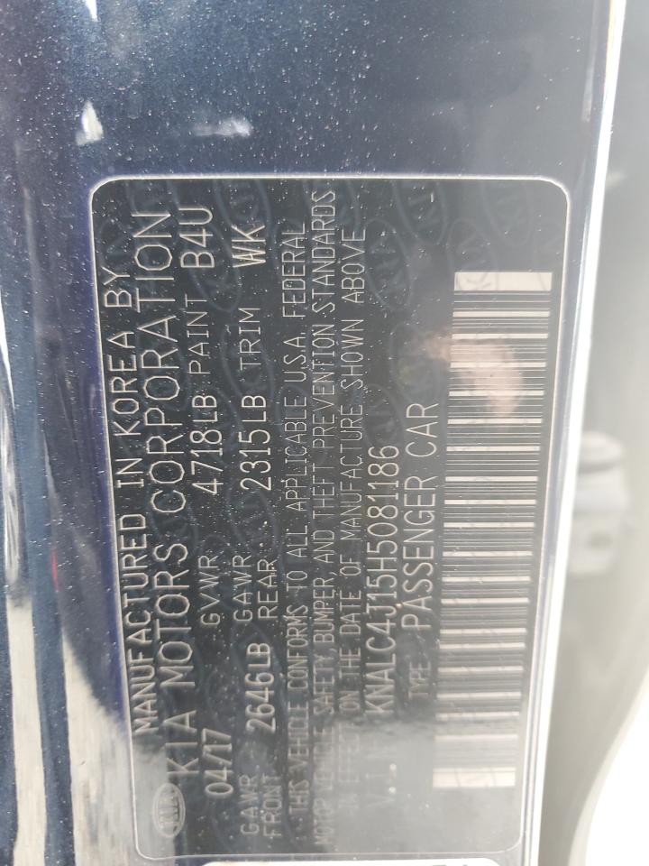 2017 Kia Cadenza Premium VIN: KNALC4J15H5081186 Lot: 53206995