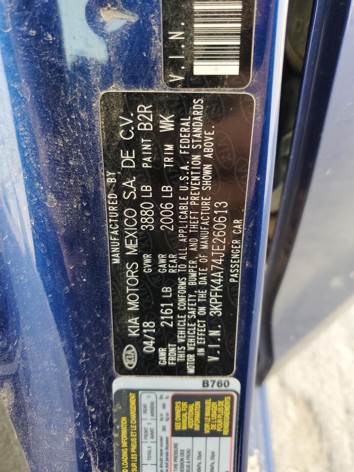 2018 Kia Forte Lx VIN: 3KPFK4A74JE260613 Lot: 52896165