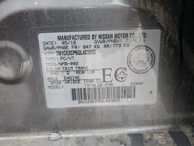 2016 NISSAN VERSA NOTE S