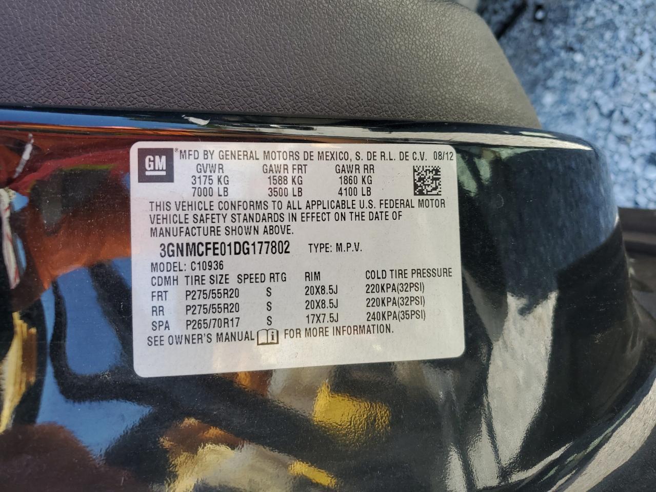 2013 Chevrolet Avalanche Lt VIN: 3GNMCFE01DG177802 Lot: 52987555